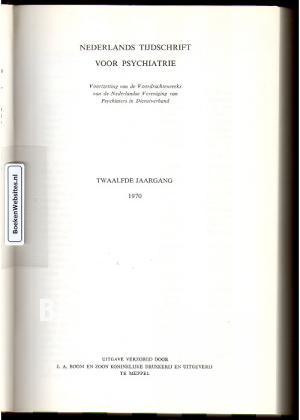 Nederlands tijdschrift voor psychiatrie 1970