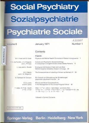 Social Psychiatry 1971