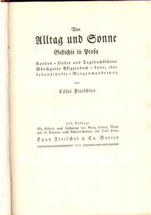 Von Alltag und Sonne, Gedichte in Prosza Von Alltag und Sonne, Gedichte in Prosza