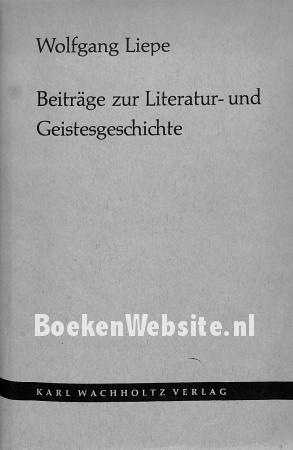 Beiträge zur Literatur- und Geistesgeschichte