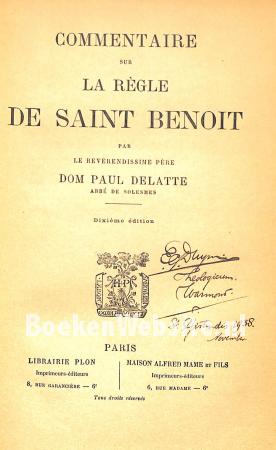 Commentaire sur La Regle De Saint Benoit