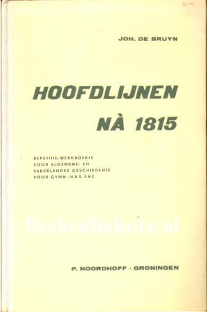 Hoofdlijnen na 1815