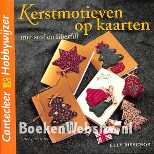 Kerstmotieven op kaarten met stof en fiberfill