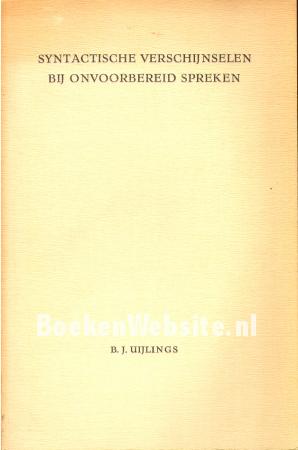 Syntactische verschijnselen bij onvoorbereid spreken