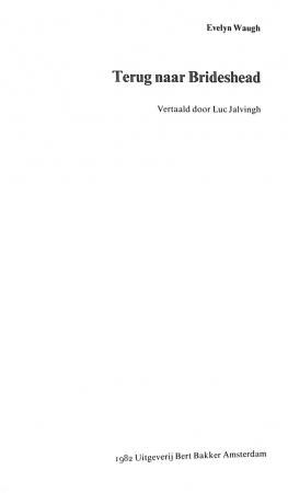 Terug naar Brideshead Terug naar Brideshead